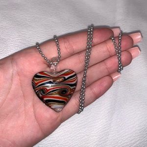 Long Heart Glass Necklace